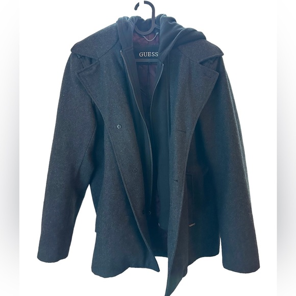 Men Guess Coat with removable Hood. - Picture 1 of 12